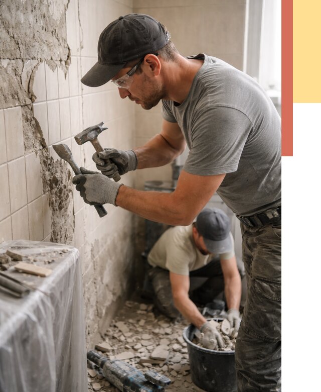 Демонтаж плитки со стен в Лыткарино от 871 руб. — быстро и недорого | ОТДЕЛОЧНИК-Лтк