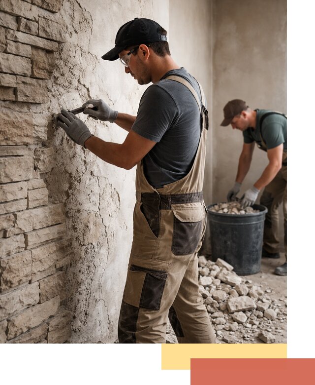 Демонтаж декоративного камня в Лыткарино профессионально и безопасно