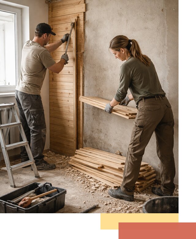 Демонтаж вагонки со стен в Лыткарино — профессиональный демонтаж