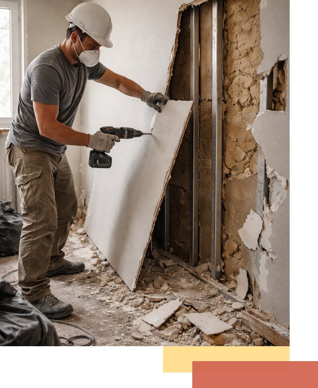 Демонтаж гипсокартона со стен в Лыткарино качественно и быстро