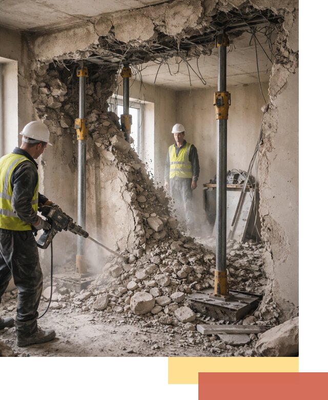 Снос несущих стен в Лыткарино с гарантией безопасности и качества