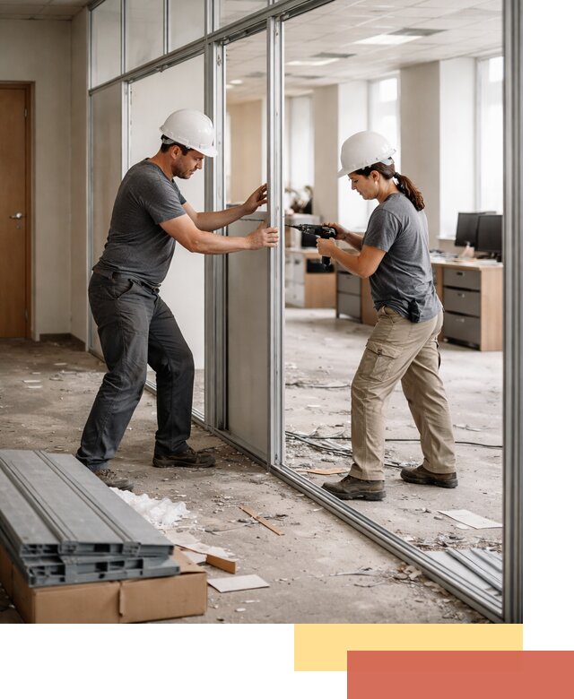 Демонтаж алюминиевых перегородок в Лыткарино быстро и аккуратно