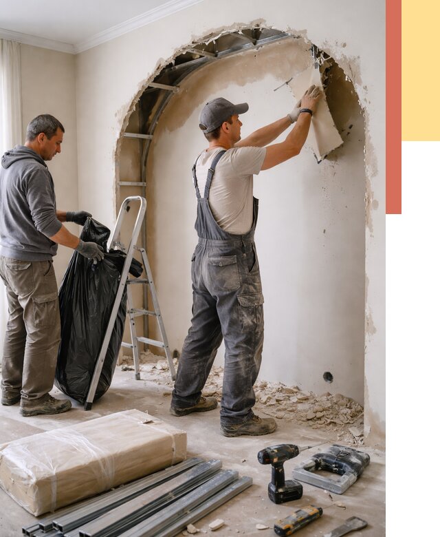 Демонтаж арки из гипсокартона в Лыткарино от 3585 руб. — услуги под ключ | ОТДЕЛОЧНИК-Лтк