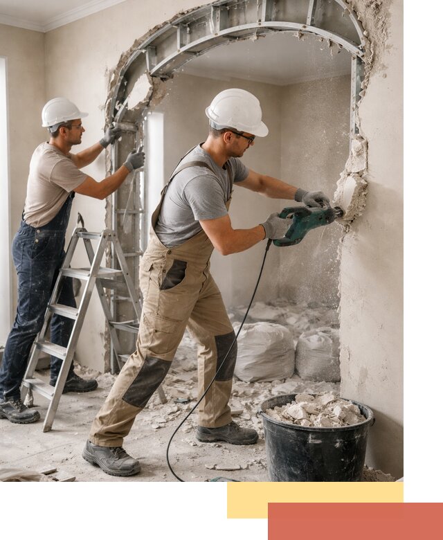 Демонтаж гипсокартонной арки в Лыткарино быстро и аккуратно