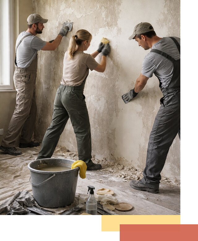 Очистка стен от клея и грунтовки в Лыткарино качественно и быстро