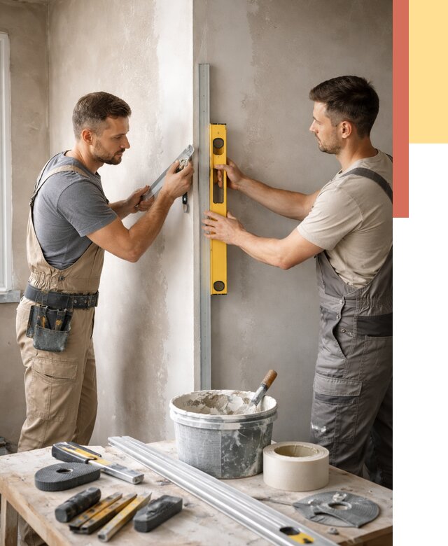 Выведение углов стен в Лыткарино от 1895 руб. быстро и недорого | ОТДЕЛОЧНИК-Лтк