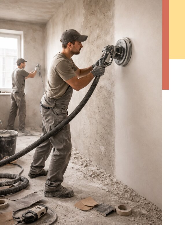 Шлифовка стен в Лыткарино от 1229 руб/м2 — быстро и недорого | ОТДЕЛОЧНИК-Лтк