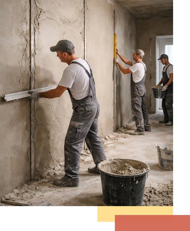 Штукатурка стен по маякам в Лыткарино — точная и ровная поверхность