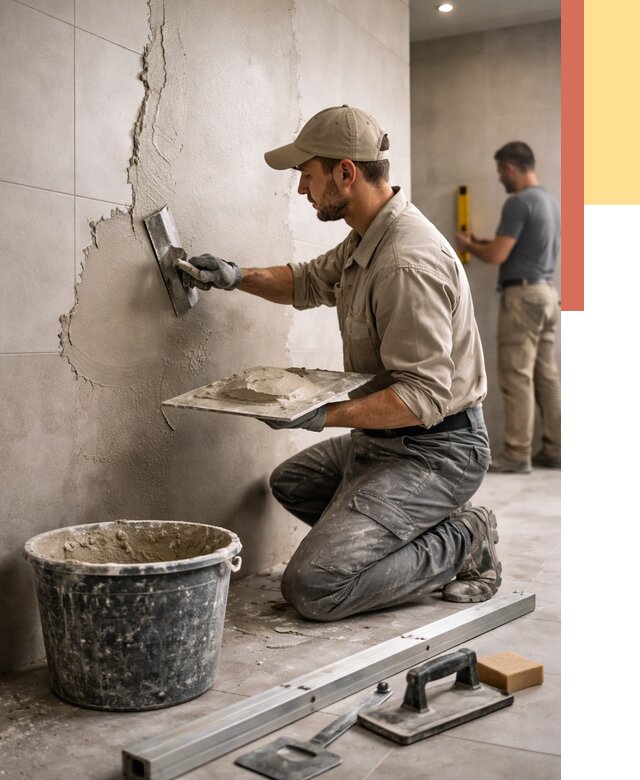 Штукатурка стен в ванной в Лыткарино от 4609 руб./м² — выравнивание под ключ | ОТДЕЛОЧНИК-Лтк