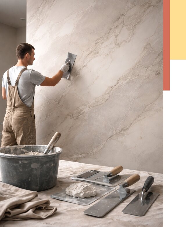 Декоративная штукатурка под мрамор в Лыткарино от 2868 руб./м² — быстро и недорого | ОТДЕЛОЧНИК-Лтк