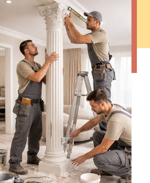 Установка декоративных колонн в Лыткарино от 12292 руб. под ключ | ОТДЕЛОЧНИК-Лтк