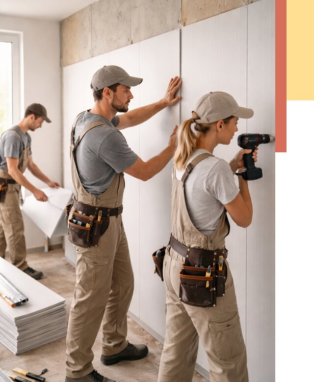 Монтаж ПВХ панелей на стены в Лыткарино от 461 руб/м2 — быстро и недорого | ОТДЕЛОЧНИК-Лтк