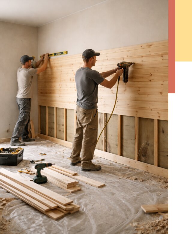 Монтаж деревянной вагонки на стены в Лыткарино от 7682 руб. | Услуги монтажа вагонки | ОТДЕЛОЧНИК-Лтк