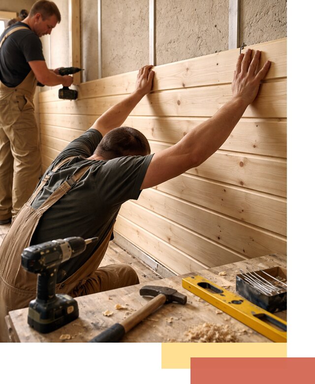 Монтаж деревянной вагонки на стены в Лыткарино быстро и качественно