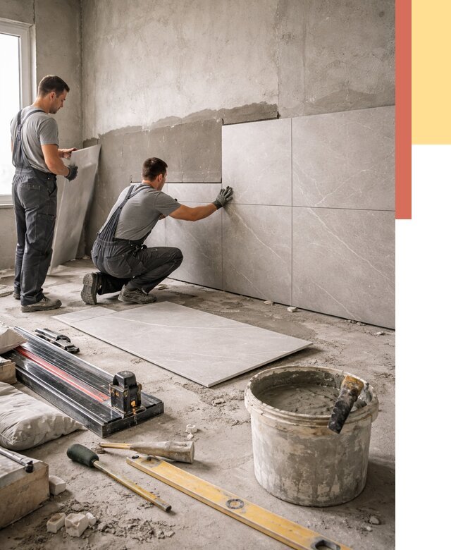 Облицовка стен керамогранитом в Лыткарино от 4302 руб./м² — услуги под ключ | ОТДЕЛОЧНИК-Лтк