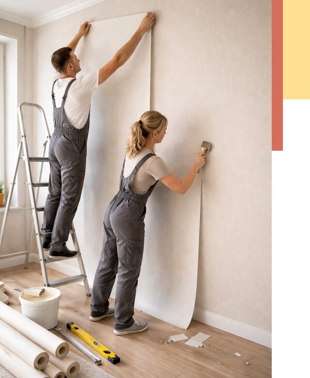 Поклейка флизелиновых обоев в Лыткарино от 6146 руб. | Быстро и недорого — ОТДЕЛОЧНИК-Лтк