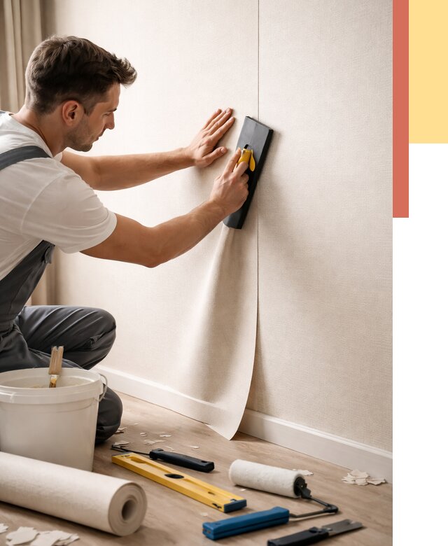 Поклейка виниловых обоев в Лыткарино от 4609 руб. | Быстро и недорого — ОТДЕЛОЧНИК-Лтк