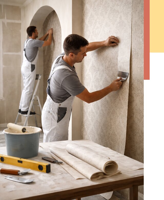 Поклейка обоев на сложные стены в Лыткарино от 2868 руб. под ключ | ОТДЕЛОЧНИК-Лтк