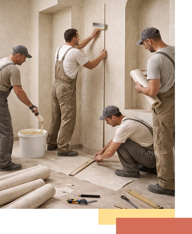 Поклейка обоев на сложные стены и неровные поверхности в Лыткарино