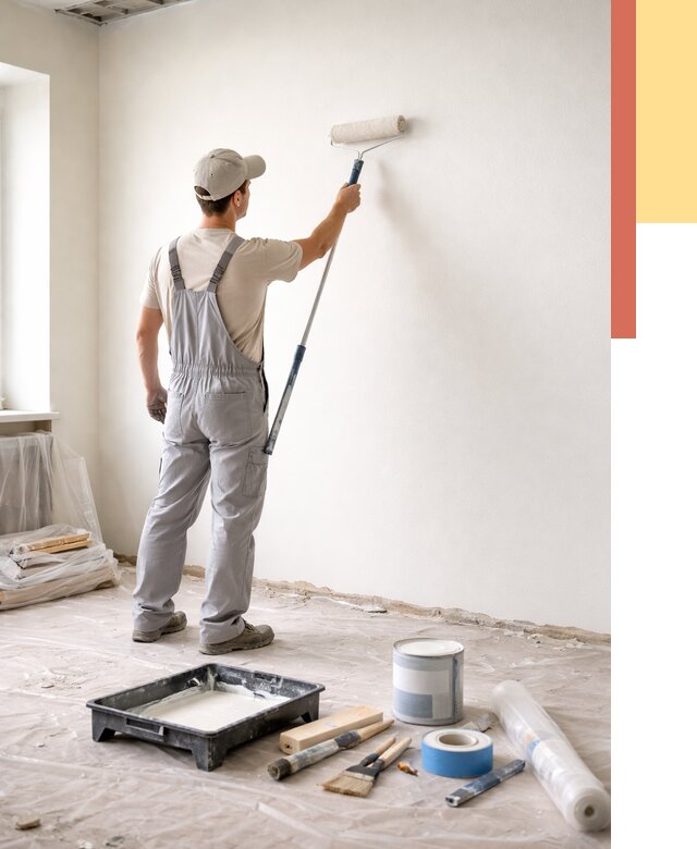 Покраска стен водоэмульсионной краской в Лыткарино от 461 руб. за м² | ОТДЕЛОЧНИК-Лтк