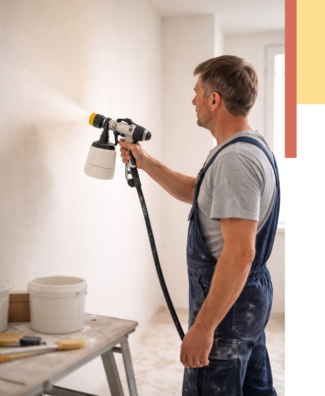 Покраска стен краскопультом в Лыткарино от 7682 руб. — механизированная покраска | ОТДЕЛОЧНИК-Лтк