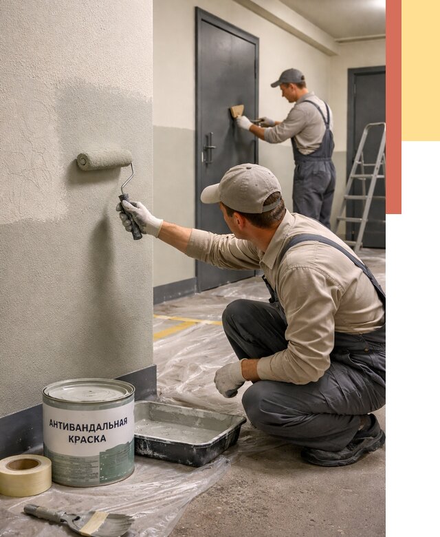 Покраска стен антивандальной краской в Лыткарино от 4609 руб./м² под ключ | ОТДЕЛОЧНИК-Лтк