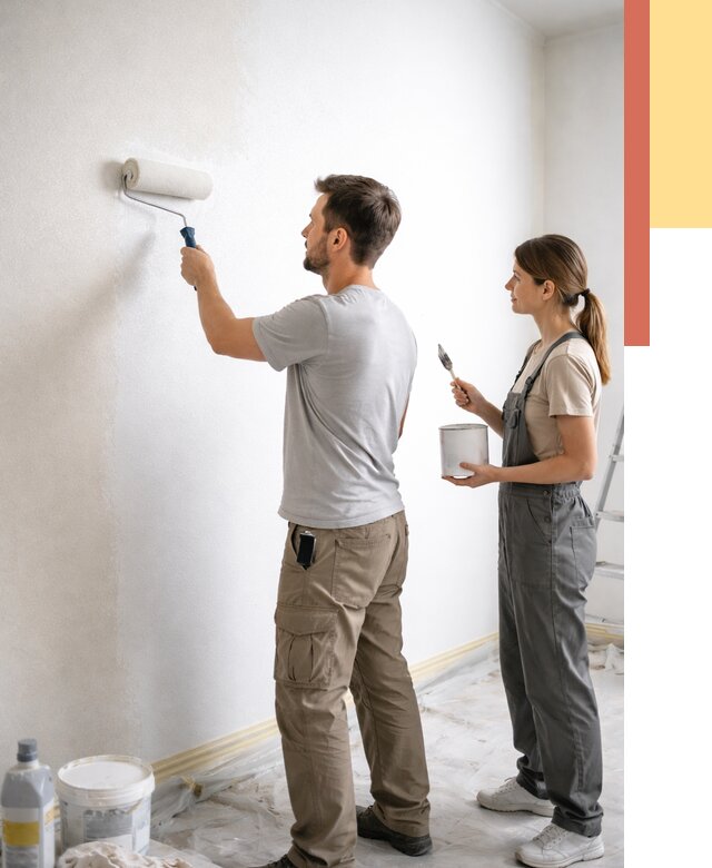 Окраска стен по стеклохолсту в Лыткарино от 4609 руб/м² под ключ | ОТДЕЛОЧНИК-Лтк