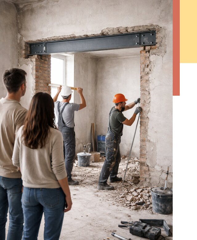 Усиление проема в стене в Лыткарино от 9731 руб. — усиление дверного проема металлоконструкцией | ОТДЕЛОЧНИК-Лтк