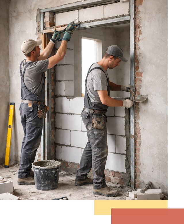 Закладка дверного проема под ключ в Лыткарино: демонтаж, монтаж, отделка