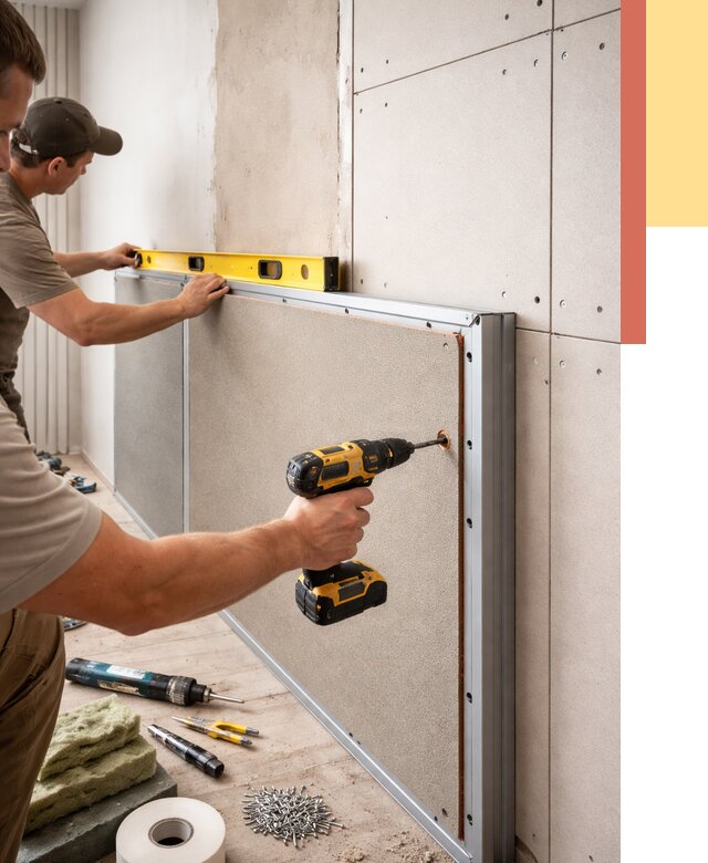 Шумоизоляция стен панелями ЗИПС в Лыткарино от 2253 руб./м² под ключ | ОТДЕЛОЧНИК-Лтк