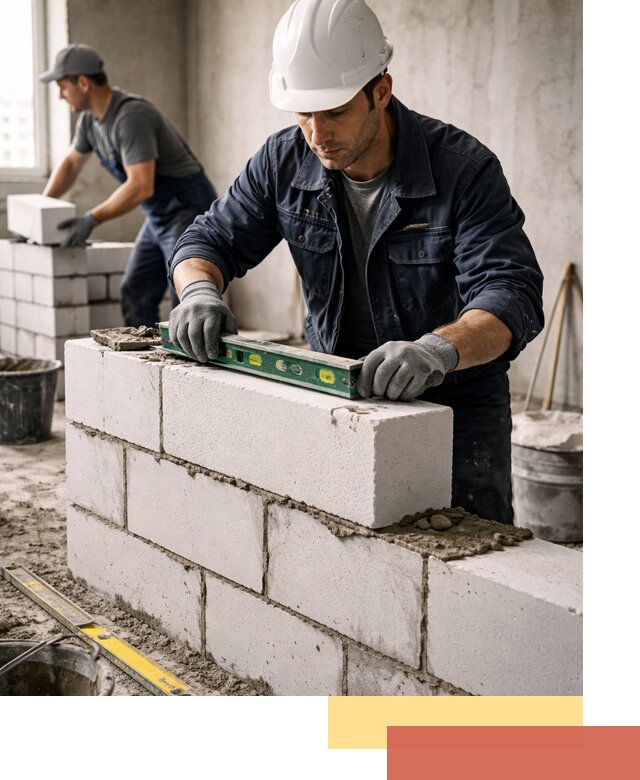 Кладка перегородок из пеноблока под ключ в Лыткарино