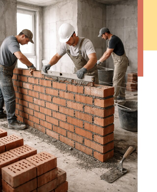 Кладка перегородок из кирпича в Лыткарино от 3585 руб. за м² | ОТДЕЛОЧНИК-Лтк