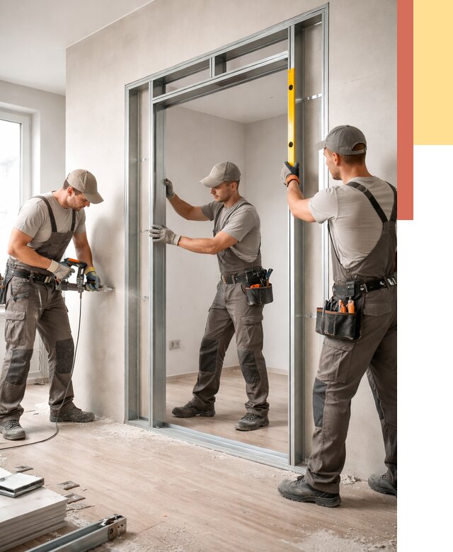 Устройство дверного проема в перегородке в Лыткарино от 4609 руб. под ключ | ОТДЕЛОЧНИК-Лтк