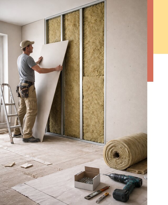 Перегородка из гипсокартона с шумоизоляцией в Лыткарино от 3196 руб. | ОТДЕЛОЧНИК-Лтк