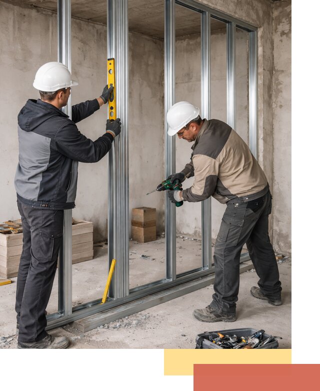 Монтаж каркаса перегородки из профиля в Лыткарино