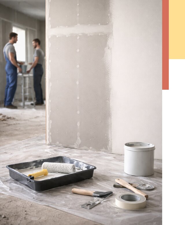 Покраска перегородок из гипсокартона в Лыткарино от 4609 руб. под ключ | ОТДЕЛОЧНИК-Лтк