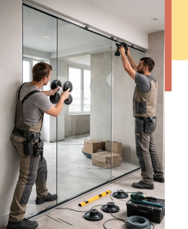 Монтаж стеклянных перегородок в Лыткарино от 6658 руб. | ОТДЕЛОЧНИК-Лтк