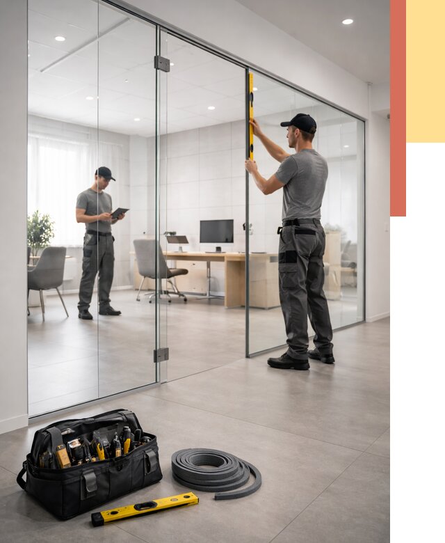 Цельностеклянные перегородки под ключ в Лыткарино от 9731 руб. — монтаж и цены | ОТДЕЛОЧНИК-Лтк