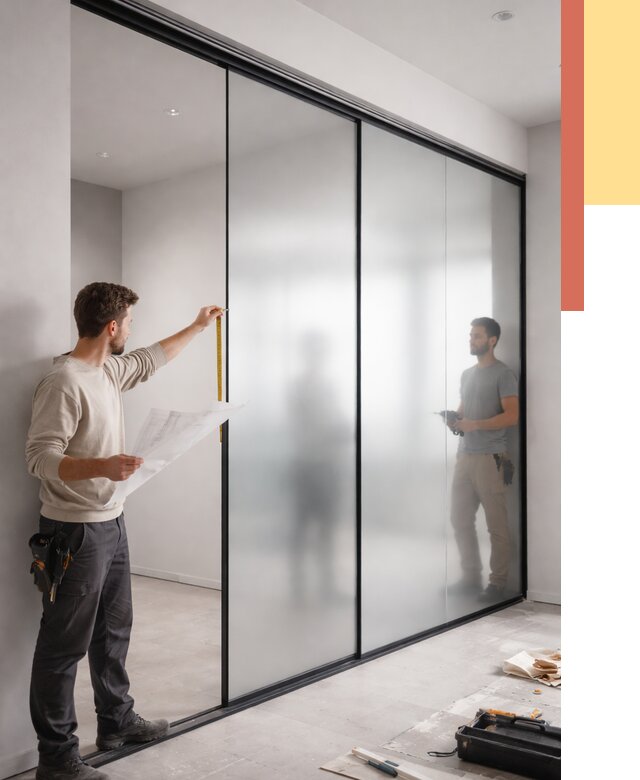 Матовые стеклянные перегородки в Лыткарино от 8707 руб. — монтаж и установка | ОТДЕЛОЧНИК-Лтк