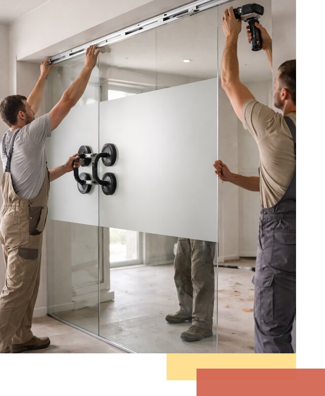 Матовые стеклянные перегородки под ключ в Лыткарино