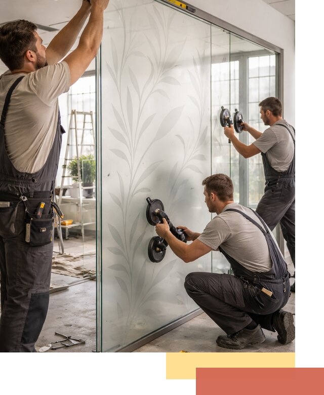 Стеклянные перегородки с рисунком на заказ в Лыткарино