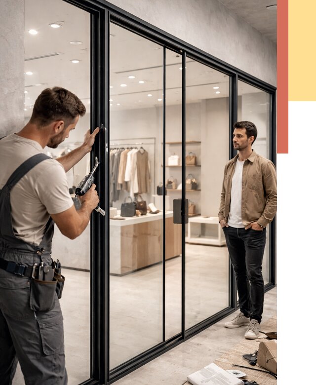 Стеклянные перегородки для магазинов в Лыткарино от 8399 руб. под ключ | ОТДЕЛОЧНИК-Лтк