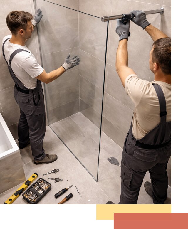 Стеклянные перегородки для душа в Лыткарино — изготовление и монтаж