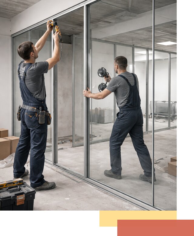 Алюминиевые перегородки со стеклом в Лыткарино — изготовление и монтаж