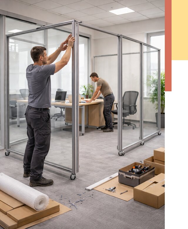 Мобильные офисные перегородки в Лыткарино от 12804 руб. — установка под ключ | ОТДЕЛОЧНИК-Лтк