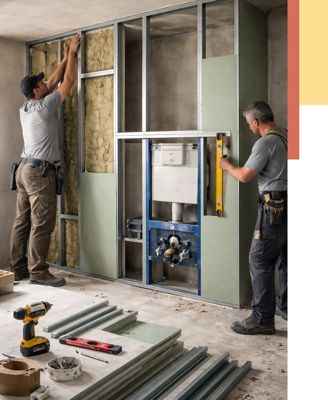 Установка сантехнических перегородок в Лыткарино от 8707 руб. | ОТДЕЛОЧНИК-Лтк