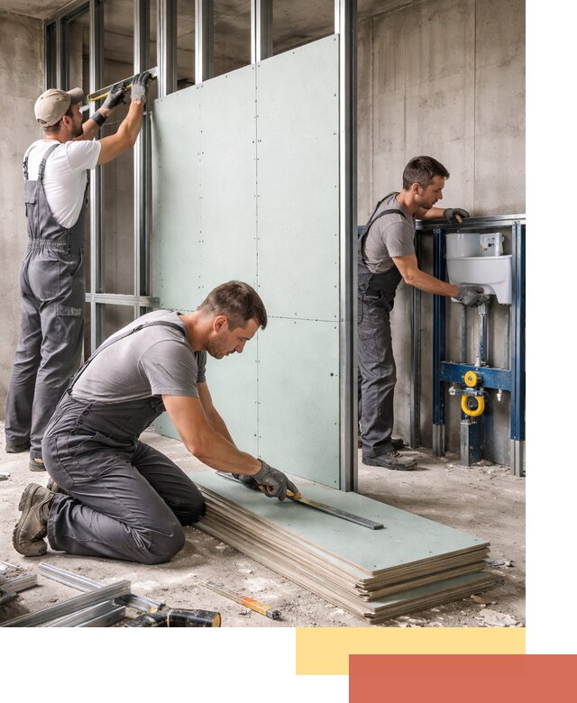 Монтаж и ремонт сантехнических перегородок в Лыткарино