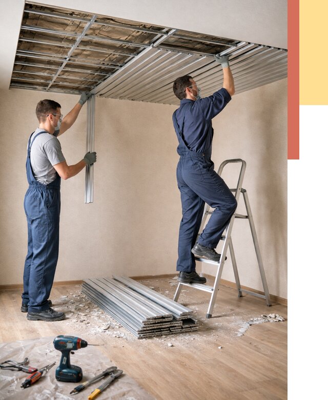 Демонтаж реечного потолка в Лыткарино от 4609 руб. быстро и недорого | ОТДЕЛОЧНИК-Лтк