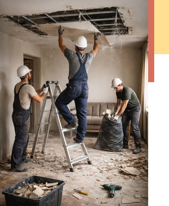 Демонтаж гипсокартонного потолка в Лыткарино от 430 руб. за м2 — ОТДЕЛОЧНИК-Лтк