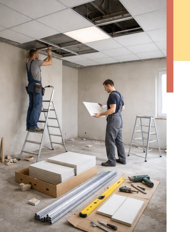 Монтаж потолка армстронг в Лыткарино от 4609 руб/м2 — быстрая установка под ключ | ОТДЕЛОЧНИК-Лтк